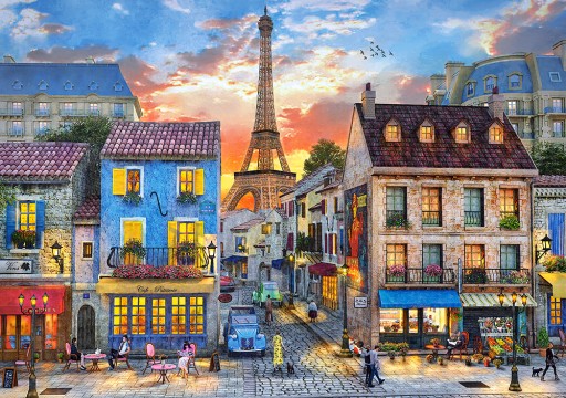 PUZZLE 500 UKŁADANKA WIDOK OBRAZ MIASTO PARYŻ WIEŻA EIFFLA ULICE 9+ CASTOR