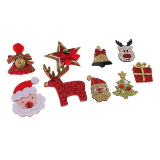3x 9 sztuk Mini Santa Xmas Tree Elk Star Tkan