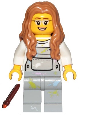 M2*LEGO CITY FIGURKA cty1013 KOBIETA ARTYSTKA MALARKA PĘDZEL, NOWA