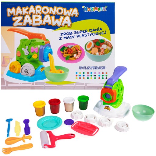 MASA PLASTYCZNA MASZYNKA MAKARONOWA CIASTO ZABAWA