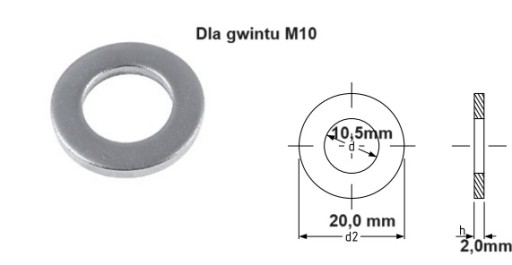 Podkładki okrągłe M10 --- DIN 125A --- 2000 SZTUK