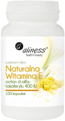 Aliness WITAMINA E NATURALNA 400IU 100kap MŁODOŚĆ Procesy starzenia