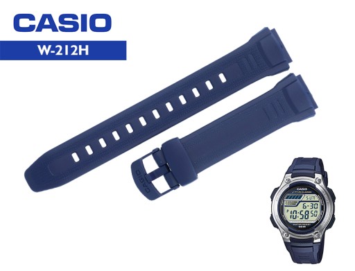 PASEK CASIO W-212H-2AV gumowy granatowy ORYGINAŁ