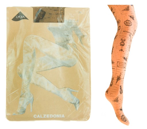 CALZEDONIA rajstopy beżowe wzorzyste 1/2