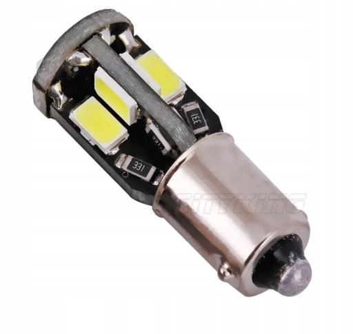 Żarówka LED BAX9S 10 SMD 5630 CANBUS 12V H6W Biała zimna stabilizator