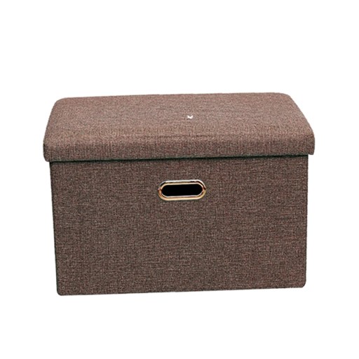 Collapsible Storage Pouffe Box Cushioned Stoo