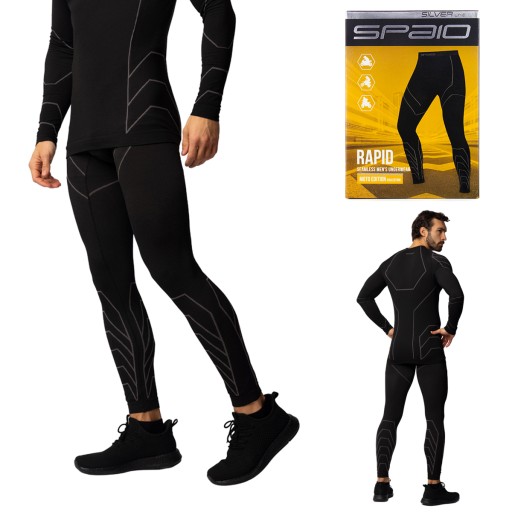 Spodnie legginsy termoaktywne motocyklowe SPAIO Rapid czarne szare L