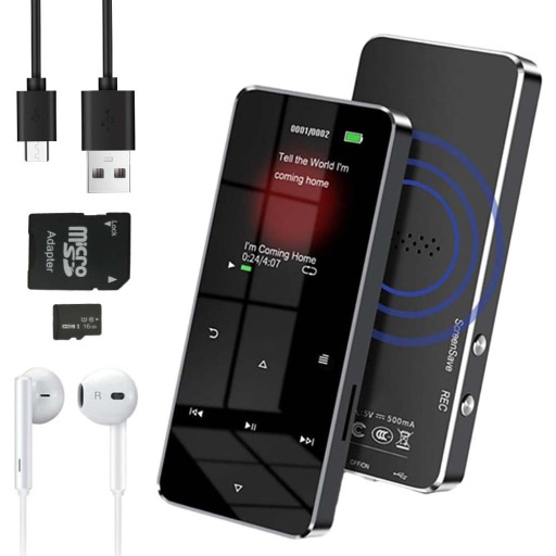 ODTWARZACZ MP4 MP3 BLUETOOTH 5.0 HiFi RADIO FM 16GB SŁUCHAWKI