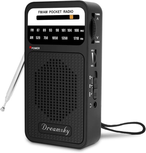KIESZONKOWE RADIO AM/FM Z GŁOŚNIKIEM NA BATERIE