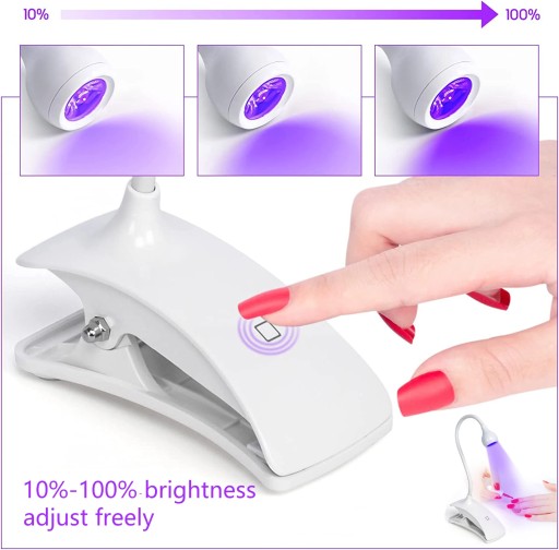 Mini UV Nail Lamp Led Lights Dryer Ultraviolet Touched Screen Flexible Clip
