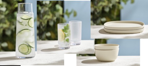 ELEGANCKI MODNY SET ZESTAW NACZYŃ PIKNIKOWYCH MOODS DLA 2 OSÓB 7 EL. BEŻ