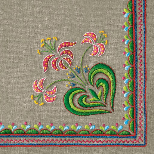 MAKI SERWETKI FOLK GÓRY HAFT ZŁOTOGŁÓW 33X33 CM SLOG 057001 20 SZTUK