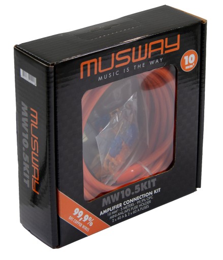 Musway MW10.5KIT profesjonalny zestaw przewodów do wzmacniacza 10mm2 OFC