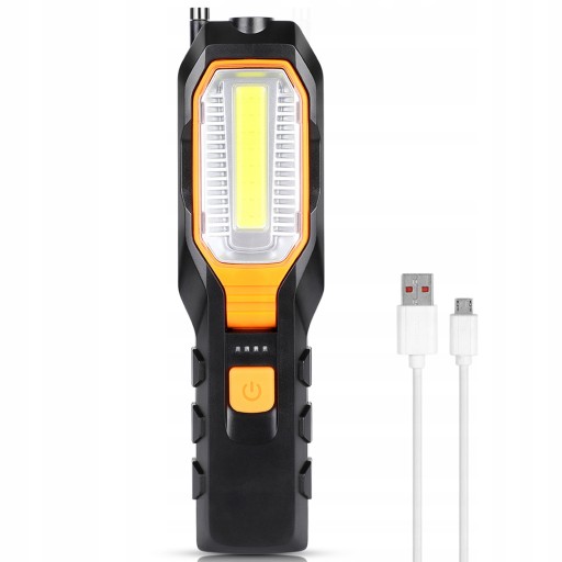 LATARKA WARSZTATOWA MOCNA LED COB MAGNES USB