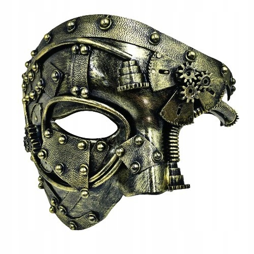 Maska STEAMPUNK SILVER BAL MASKOWY MASKARADA ROBOT