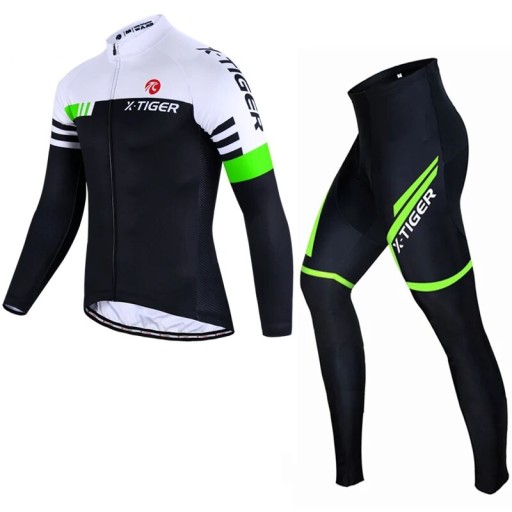 KOMPLET ROWEROWY TERMOAKTYWNY Z WKŁADKĄ MĘSKI OCIEPLANY DOPASOWANY ŻEL 4XL
