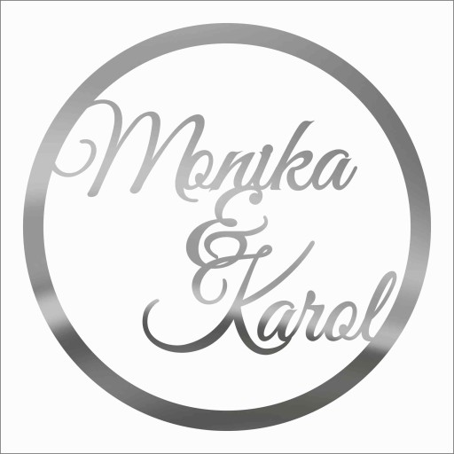 Koło obręcz srebrna 1-szt napis Imiona 60cm IGS1