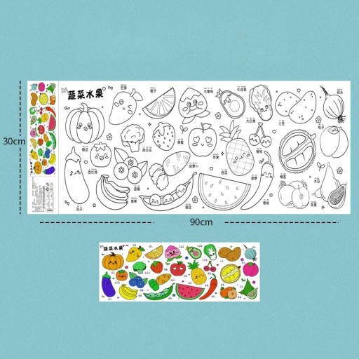 Children Drawing Roll Sticky Color Filling Paper Graffiti Scroll Coloring P