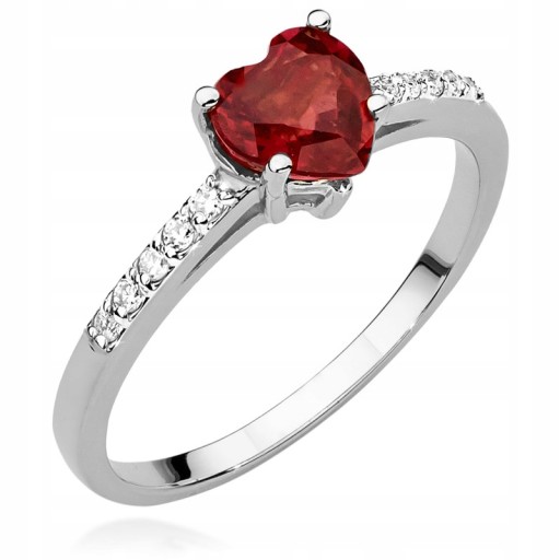 ZŁOTY PIERŚCIONEK pr. 585 RUBIN i BRYLANTY 1,10ct
