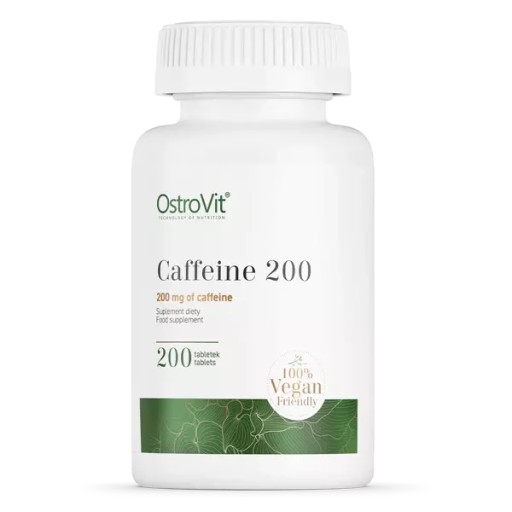 OstroVit KOFEINA 200 mg 200 tabl. SPALACZ TŁUSZCZU, ENERGIA