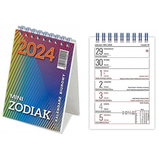 KALENDARZ BIUROWY MINI ZODIAK 2024 STOJĄCY