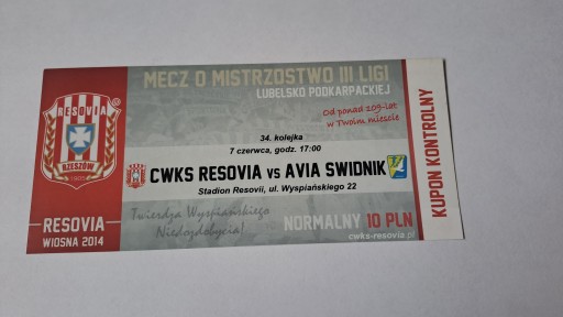 RESOVIA RZESZÓW - AVIA ŚWIDNIK 07-06-2014