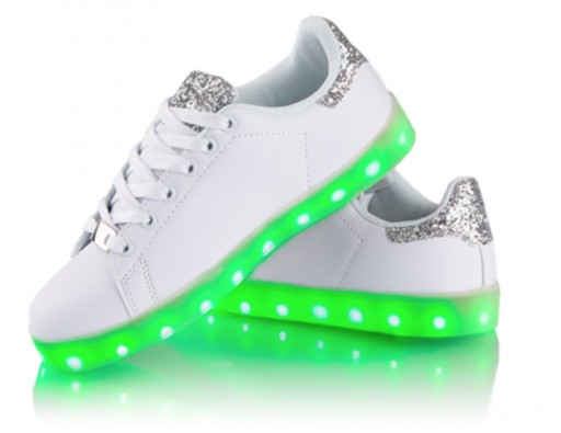 ŚWIECĄCE BUTY LED BIAŁE DAMSKIE SNEAKRESY LEDOWE PODŚWIETLANE tu r.41