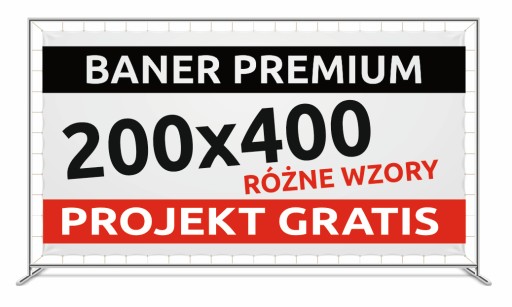 Baner reklamowy PREMIUM 200x400 cm GOTOWE WZORY