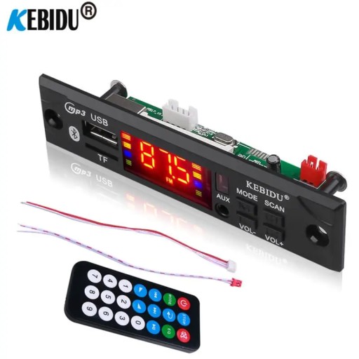 czarny styl Moduł audio Bluetooth 12V USB TF FM