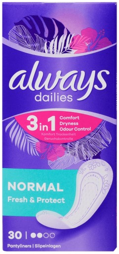 WKŁADKI HIGIENICZNE ALWAYS DAILIES NORMAL FRESH & PROTECT 30 SZT