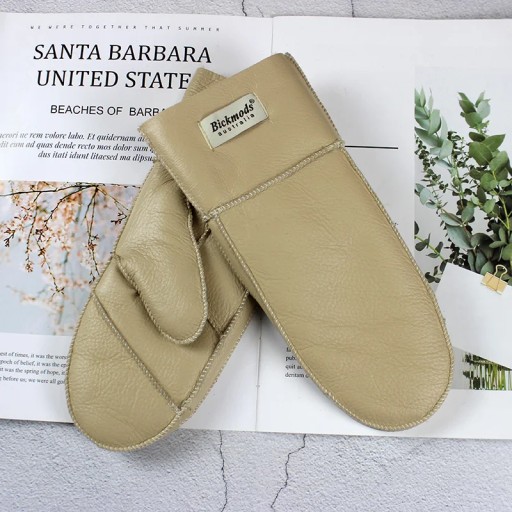 Sheepskin Fur Mittens Women's Leather Wool Color Winter Warmth Thickening
