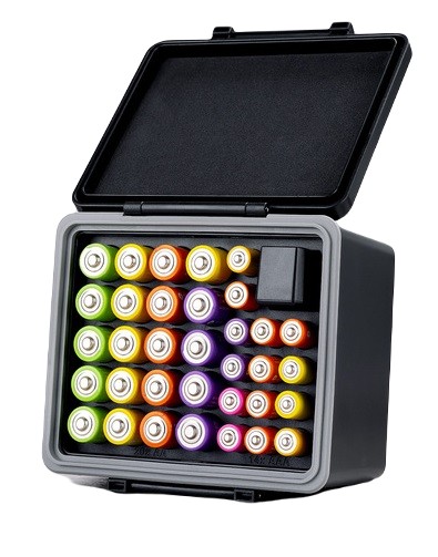 Etui organizer baterie AA AAA wodoodporny + tester