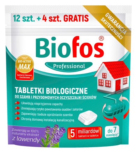 BIOFOS TABLETKI DO SZAMBA OCZYSZCZALNI 12+4 gratis