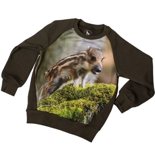 Bluza z warchlakiem bluza dzik pasiak 98/104