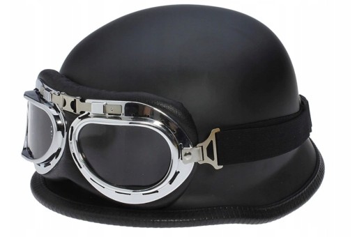 KASK MOTOCYKLOWY HEŁM RETRO GOGLE