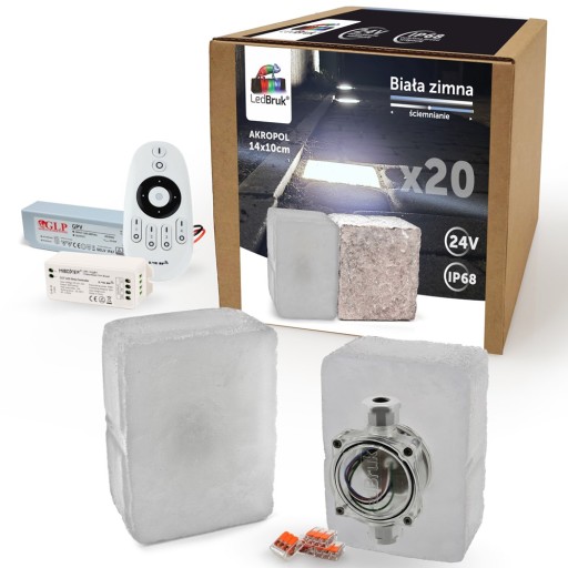 20x Kostka Brukowa LED 24V Akropol 14x10cm BZ IP68