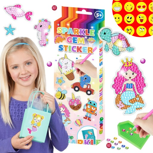 ZESTAW DIY DIAMOND PAINTING MALOWANIE DIAMENTAMI HAFT GRATIS NAKLEJKI EMOJI