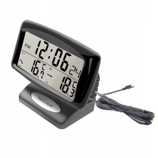 LED LCD TERMOMETR SAMOCHODOWY ZEWNĘTRZNY ZEGAR