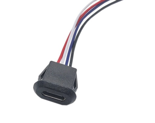 GNIAZDO USB TYP C DO OBUDOWY ZATRZASK 4-PRZEWODY