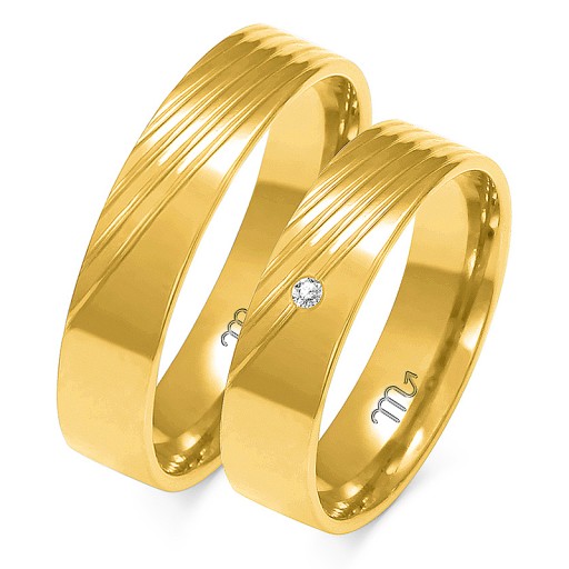 ZŁOTE OBRĄCZKI ŚLUBNE PRÓBA 585 DIAMENT M.JOPEK