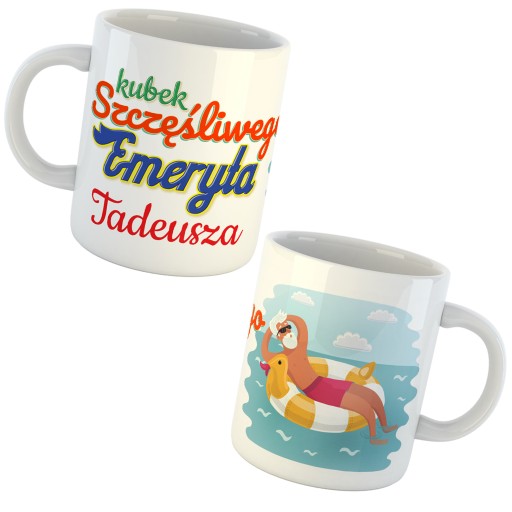 KUBEK DLA EMERYTA EMERYTKI EMERYTURA PREZENT UPOMINEK TWOJE IMIĘ