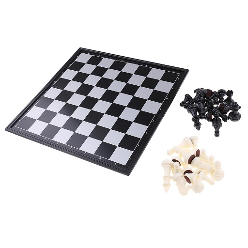 1x Foldable Chess Pieces Set Game ChessBoard For Teaching Training