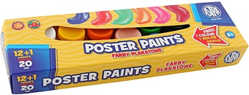 Farby plakatowe Astra 12+1 kolorów x 20 ml