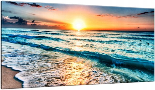 Obraz 115x55 Zachód Słońca Plaża Ocean Do Sypialni