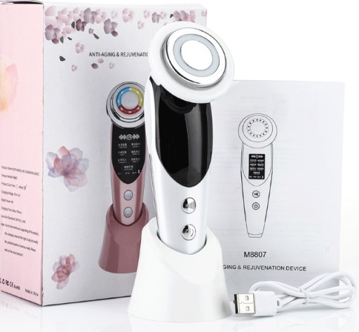 MASAŻER TWARZY BEZIGŁOWY 7W1 MEZOTERAPIA EMS R LED