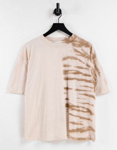 T-SHIRT BEŻOWY KLASYCZNY CASUAL BAWEŁNA 38 M