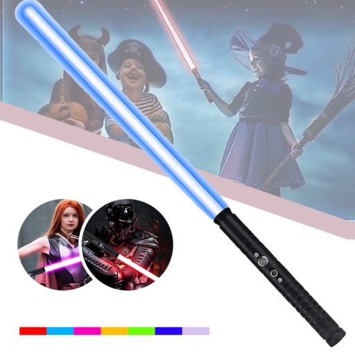MIECZ ŚWIETLNY, MIECZ LASEROWY, LIGHTSABER Z 7 EFEKTAMI ŚWIETLNYMI RGB