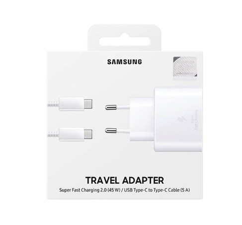 SAMSUNG Ładowarka ORYGINALNA 45W Kabel USB-C Biała