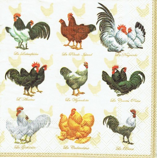 Serwetka decoupage 62C serwetki Wielkanoc kury