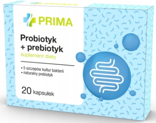 Prima Probiotyk + Prebiotyk 20 kapsułek 5 szczepów kultur bakterii
